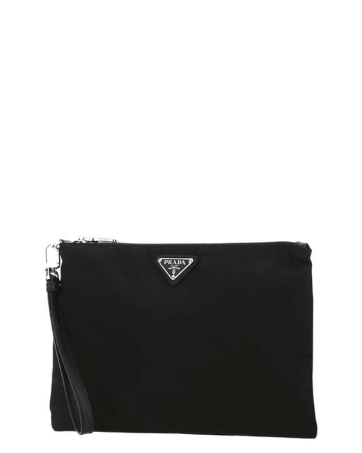 Prada Black Re-Nylon Clutch for men