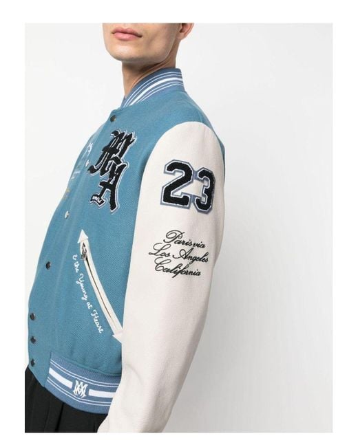 Amiri Blue Oversized Varsity Jacket for men