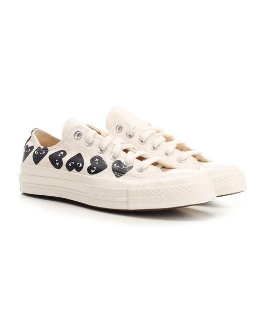 COMME DES GARÇONS PLAY White Play Converse Multi Heart Low Top Sneaker for men
