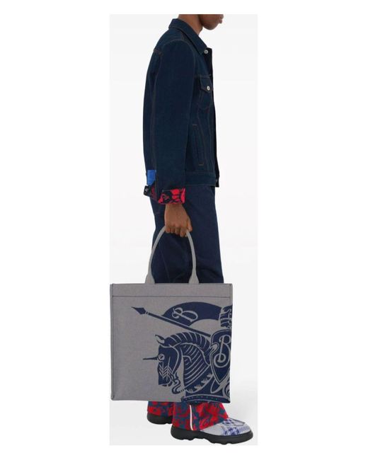 Burberry Ekd Tote Bag in Blue for Men | Lyst