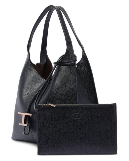 Tod's Black T Timeless Small Leather Shoulder Bag