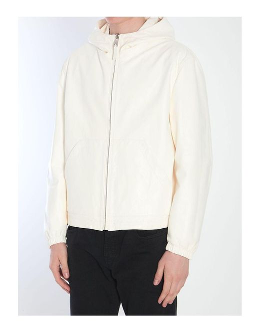 Dolce & Gabbana White Reversible Leather Jacket for men