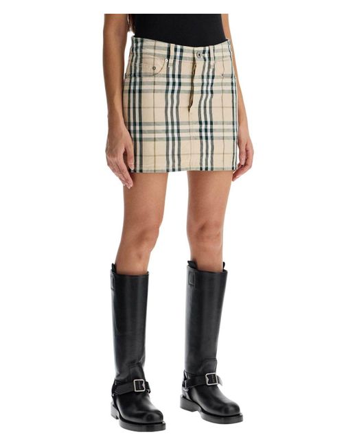 スカート BURBERRY Embroidered Denim Mini Skirt Burberry Embroidered Denim Mini Skirt | Lyst