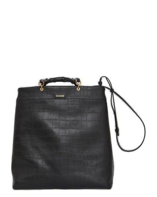 Jil Sander Black Leather Tote