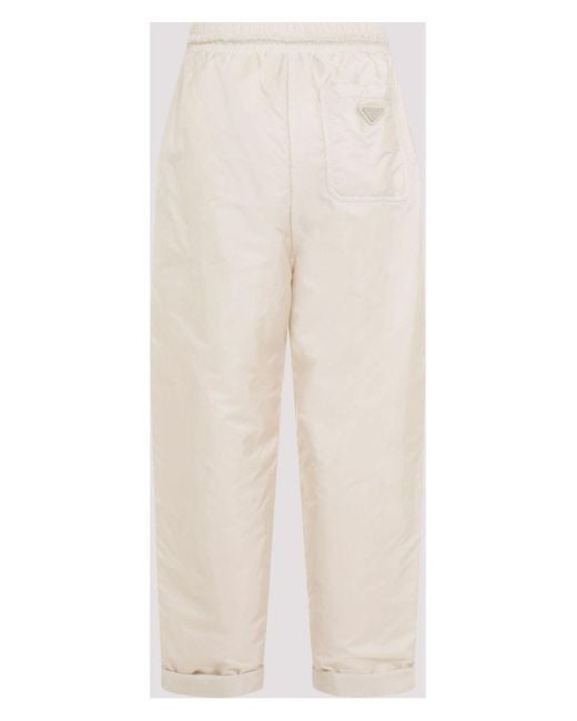 パンツ PRADA SAND RE-NYLON PANT Prada Sand Re-Nylon Pant in White | Lyst