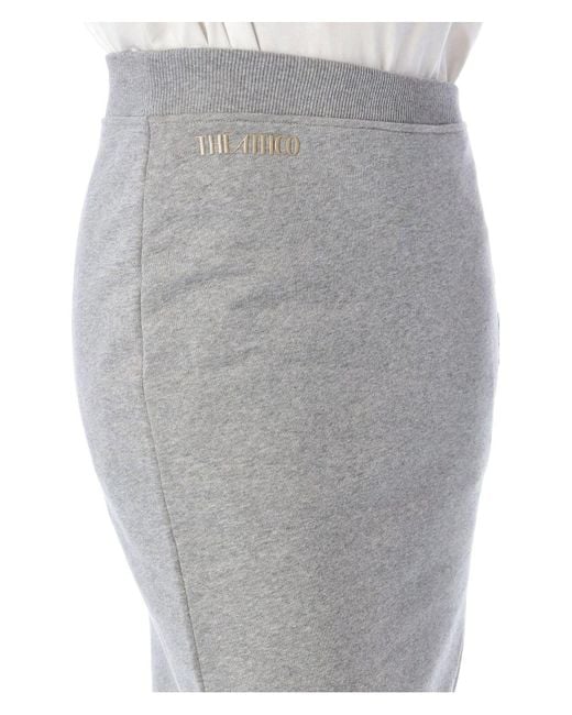 The Attico Gray Fleece Midi Skirt