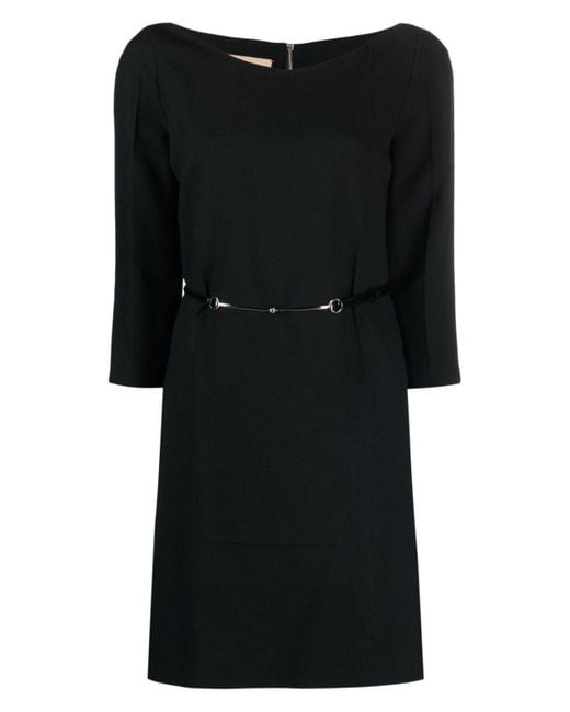 ワンピース GUCCI BLACK CREPE MINI DRESS Gucci Crepe Mini Dress in Black | Lyst