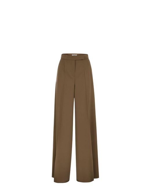 Max Mara Natural Wool Ninfa Wide-Leg Pant