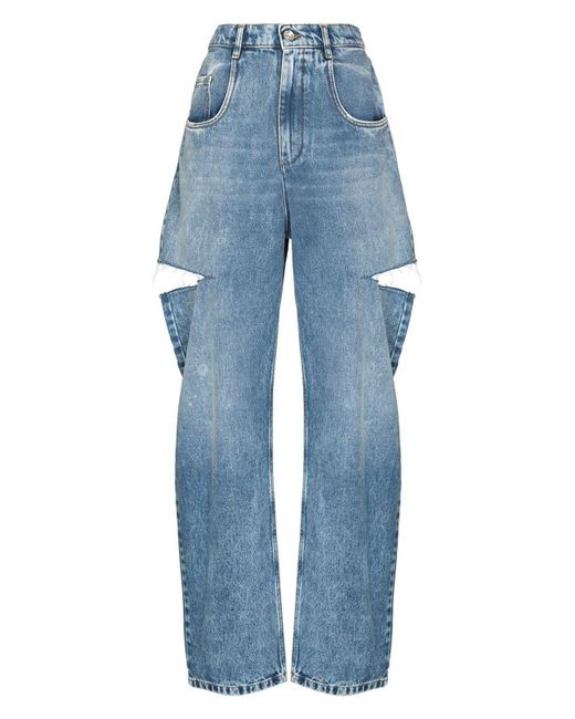 デニム・ジーパン MM6 DENIM JEANS WITH CUT-OUT DETAIL Maison Margiela Jeans with cut-outs | Women's Clothing | Vitkac