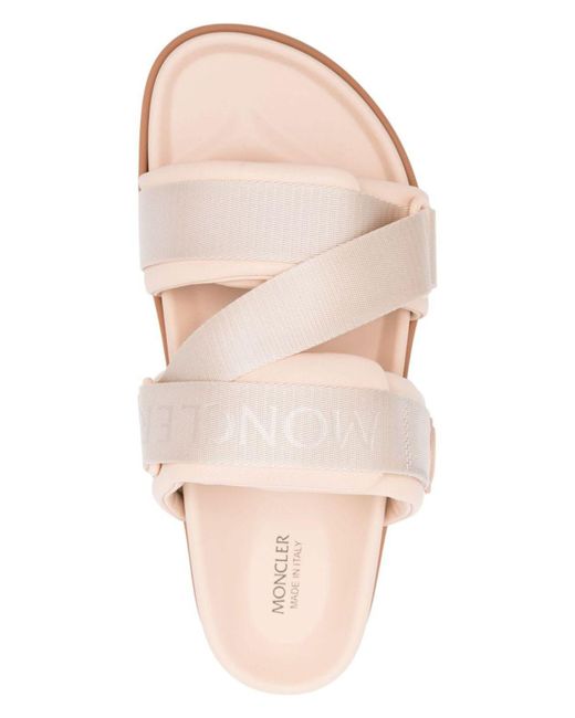 サンダル・ミュール MONCLER Mon summer leather sandals with nylon details Rosa Mon summer leather sandals with nylon details MONCLER