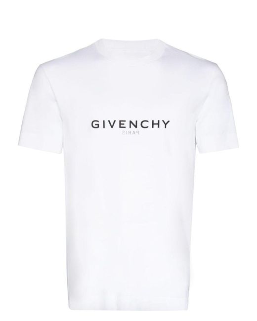 Givenchy White Reverse Slim T-Shirt With Logo for men