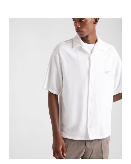 Prada White Camicia Mc Shirt for men