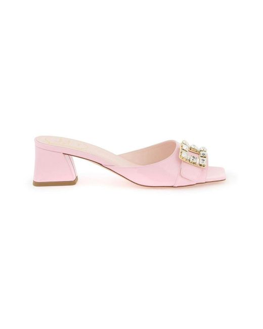 Roger Vivier Pink Mules Très Vivier