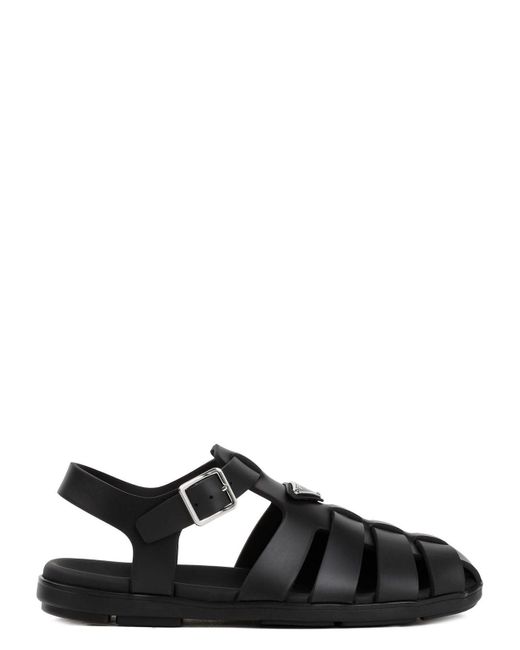 Prada Rubber Sandals in Black for Men | Lyst