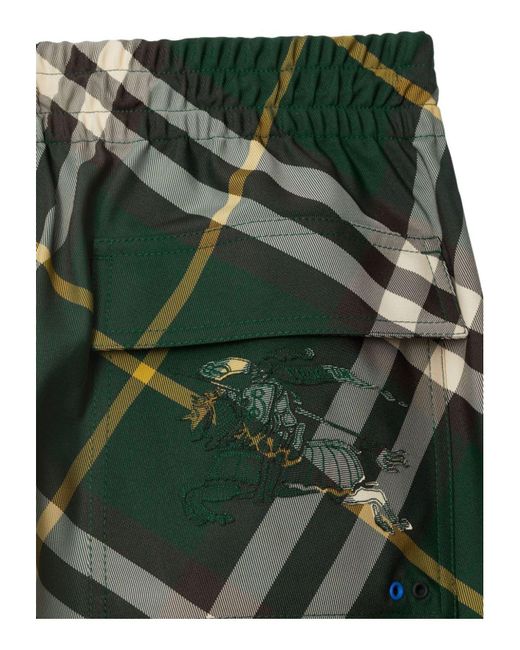 Burberry Green Check Trousers for men