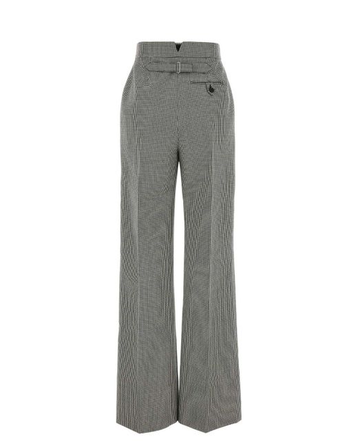 Alexander McQueen Gray Embroidered Wool Wide-Leg Pant