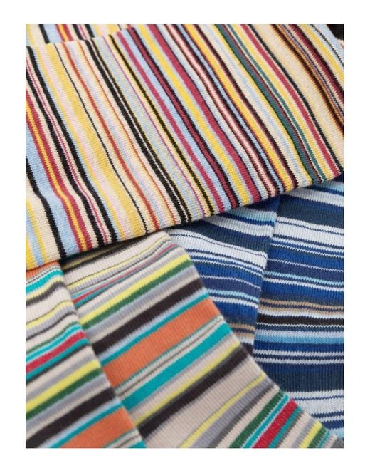 Paul Smith Blue Signature Stripe 3Pack Socks for men