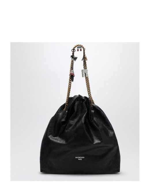 トートバッグ Balenciaga Crush Media Black Leather Tote Bag Medium-742941210IT1000_F.jpg?v=7