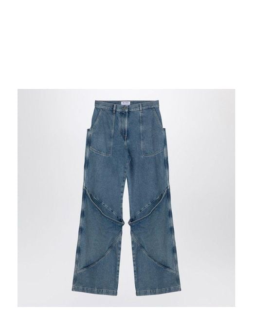 The Attico Blue Long Trousers Denim