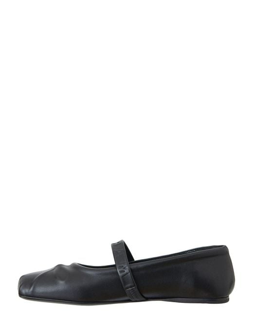 Marni White Mary Jane Leather Ballerina