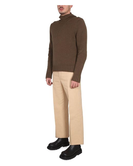 Bottega Veneta Brown Textured Jersey With Hood for men