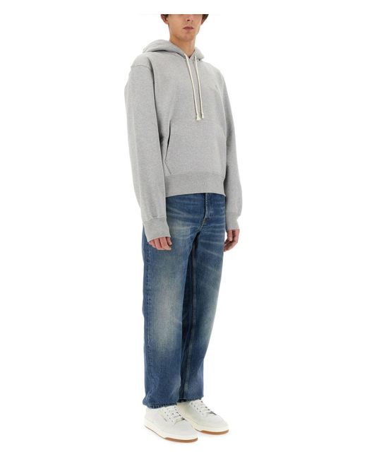 Saint Laurent Gray Cassandras Hoodie for men
