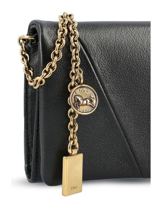 Chloé Gray Flap Wallet With Zip Chain