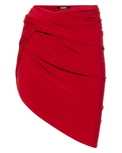 Jacquemus Red La Mini Jupe Drapeado Mini Skirt