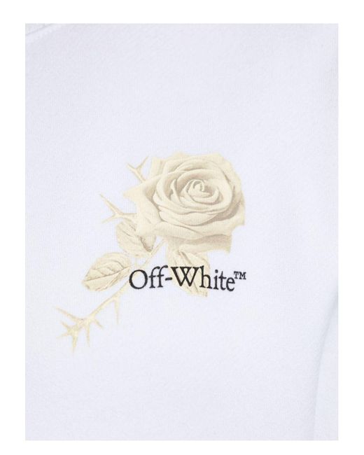 Off-White c/o Virgil Abloh White Roses Arrows Cropped Sweatshirt