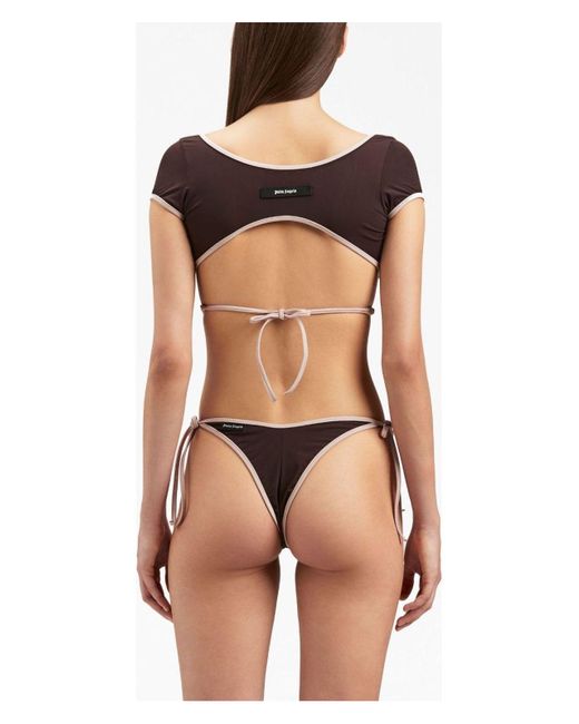Palm Angels Red Cap-Sleeves Bikini Top