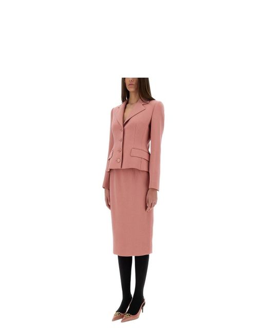 スカート Dolce & Gabbana Dg Logo Longuette Pencil Skirt Dolce & Gabbana Dg Logo Longuette Pencil Skirt in Pink | Lyst