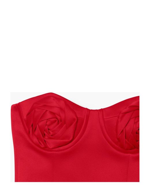 Marc Jacobs Red Rose Satin Corset Top