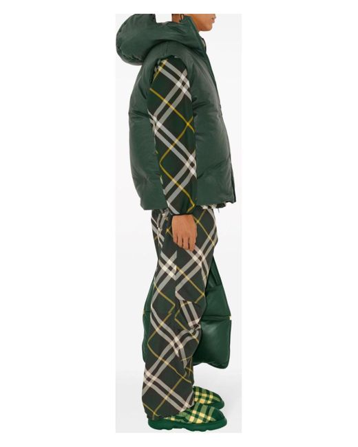 Burberry Green Embroidered Polyester Pant