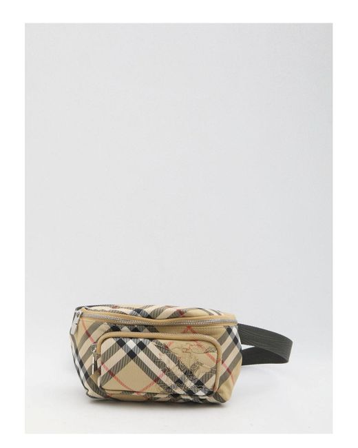 Burberry White Small Check Belt Bag for men