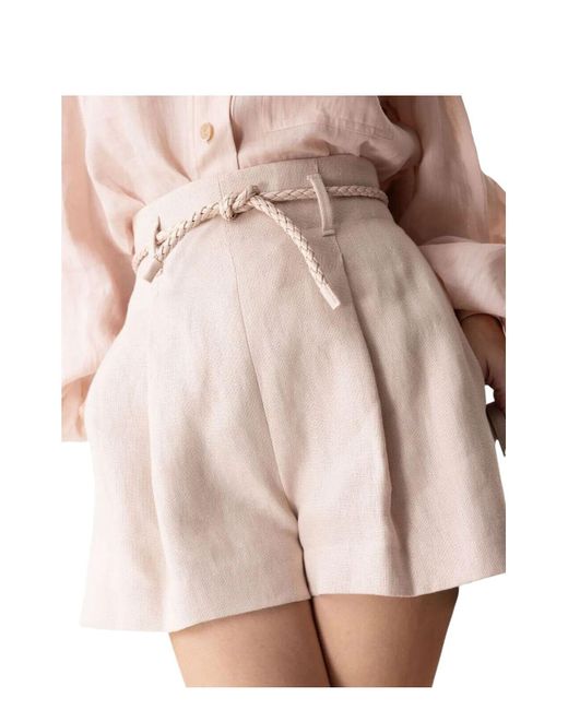 Zimmermann Pink Illuminate Linen Short