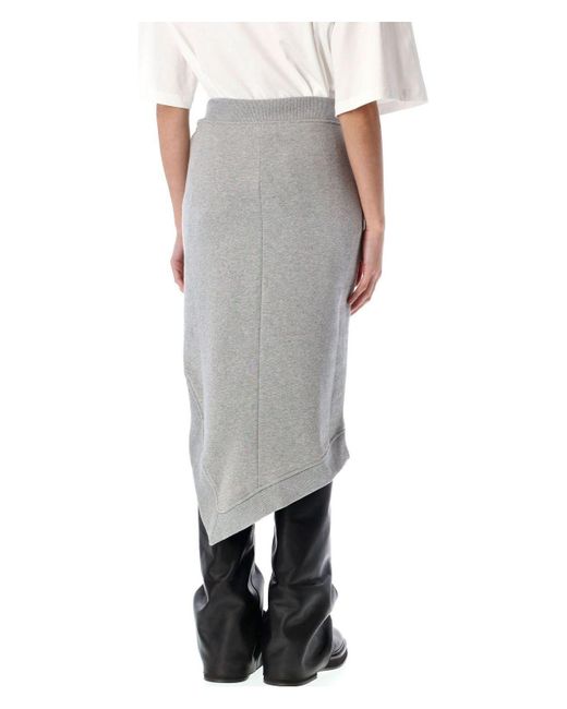 The Attico Gray Fleece Midi Skirt