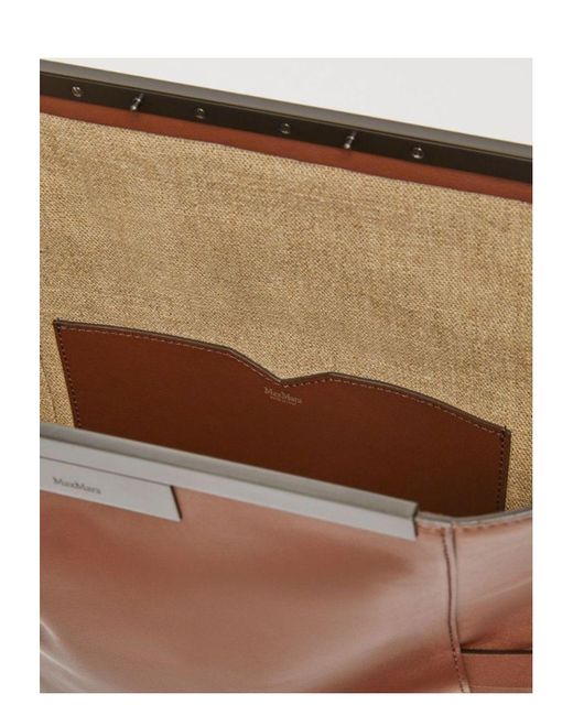Max Mara Brown Mmclaspclutch