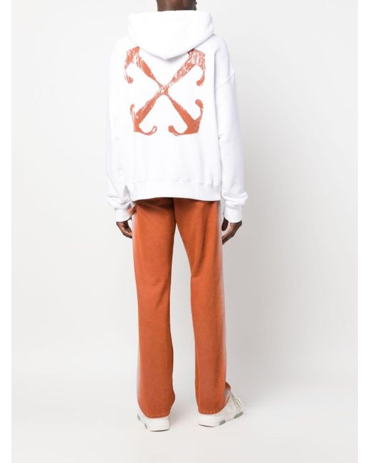 Off-White c/o Virgil Abloh Scratch Arrow-print Cotton Hoodie in White for  Men | Lyst