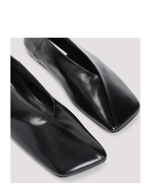 Jil Sander Black Square Ballet Flats