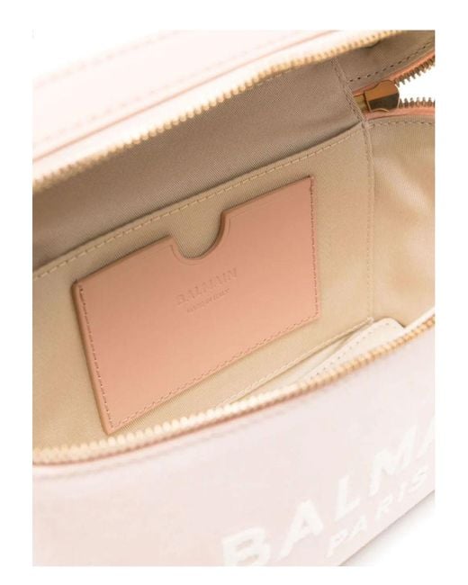Balmain Pink B-Army Vanity Case-Suede Leather&Logo
