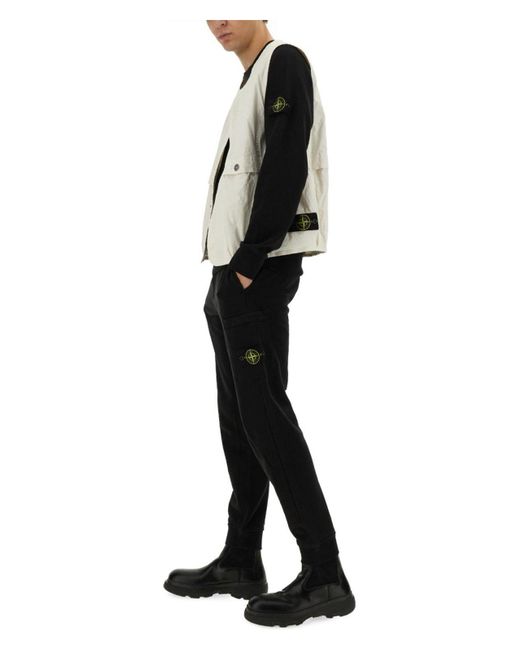 Stone Island Gray Wappen Patch Cotton Blend Vest for men