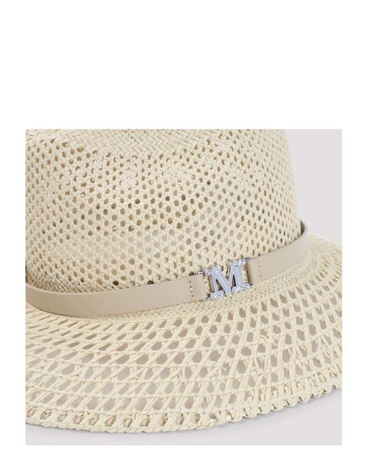 ストローハット Max Mara 'Marocco' hat Paper yarn hat, black | 