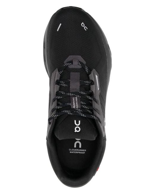 On Shoes Black Cloudrunner 2 Waterproof Sneaker for men