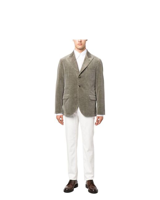 Brunello Cucinelli Natural Comfortable Stretch Cotton Trousers for men