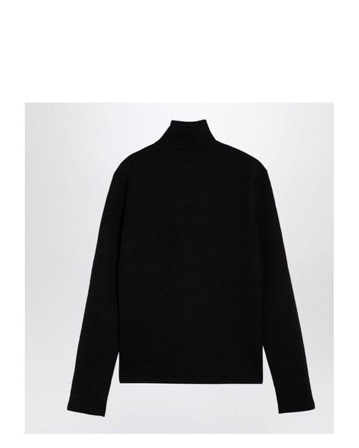 Jil Sander Black Turtleneck Sweater With Logo Patch for men