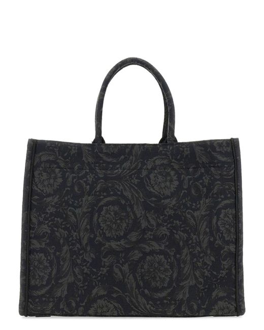 Versace Black Large Shopper Bag Athena Baroque for men
