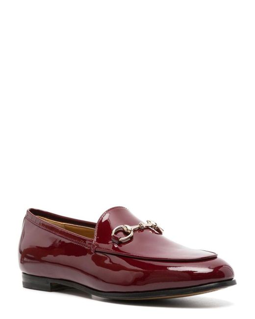 Gucci Red Jordaan Patent Leather Loafers
