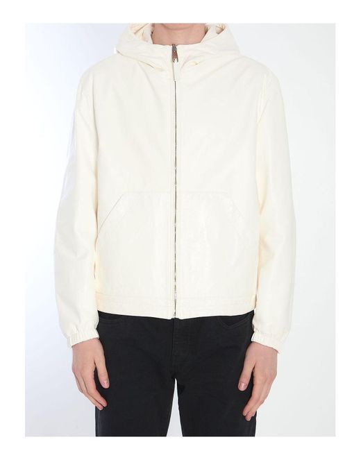 Dolce & Gabbana White Reversible Leather Jacket for men
