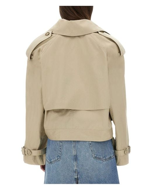 Stella McCartney Natural Short Trench Coat With Belt