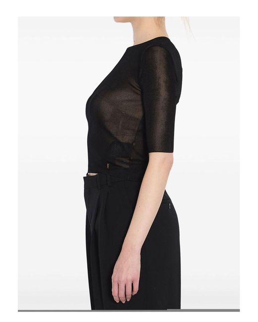 Saint Laurent Cropped Top With Cassandre in Black | Lyst